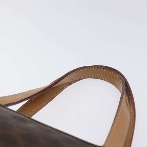 CELINE Macadam Canvas Hand Bag Pvc Leather Brown Gold - Picture 8 of 12